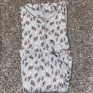 Small gray penguin matching pj set
